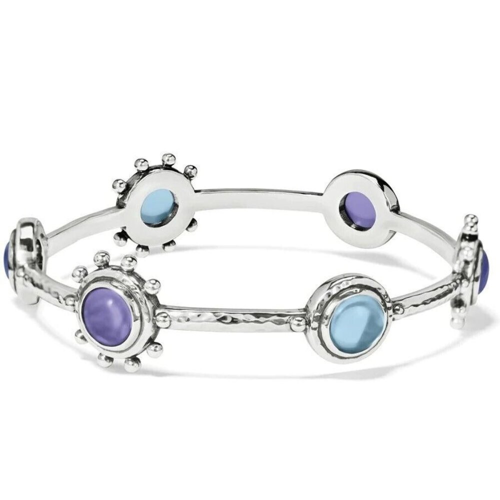 Brighton Jules Bangle Bracelet  German Glass Purple & Blue $118 NWT